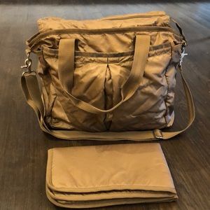 Lesportsac gold diaper bag